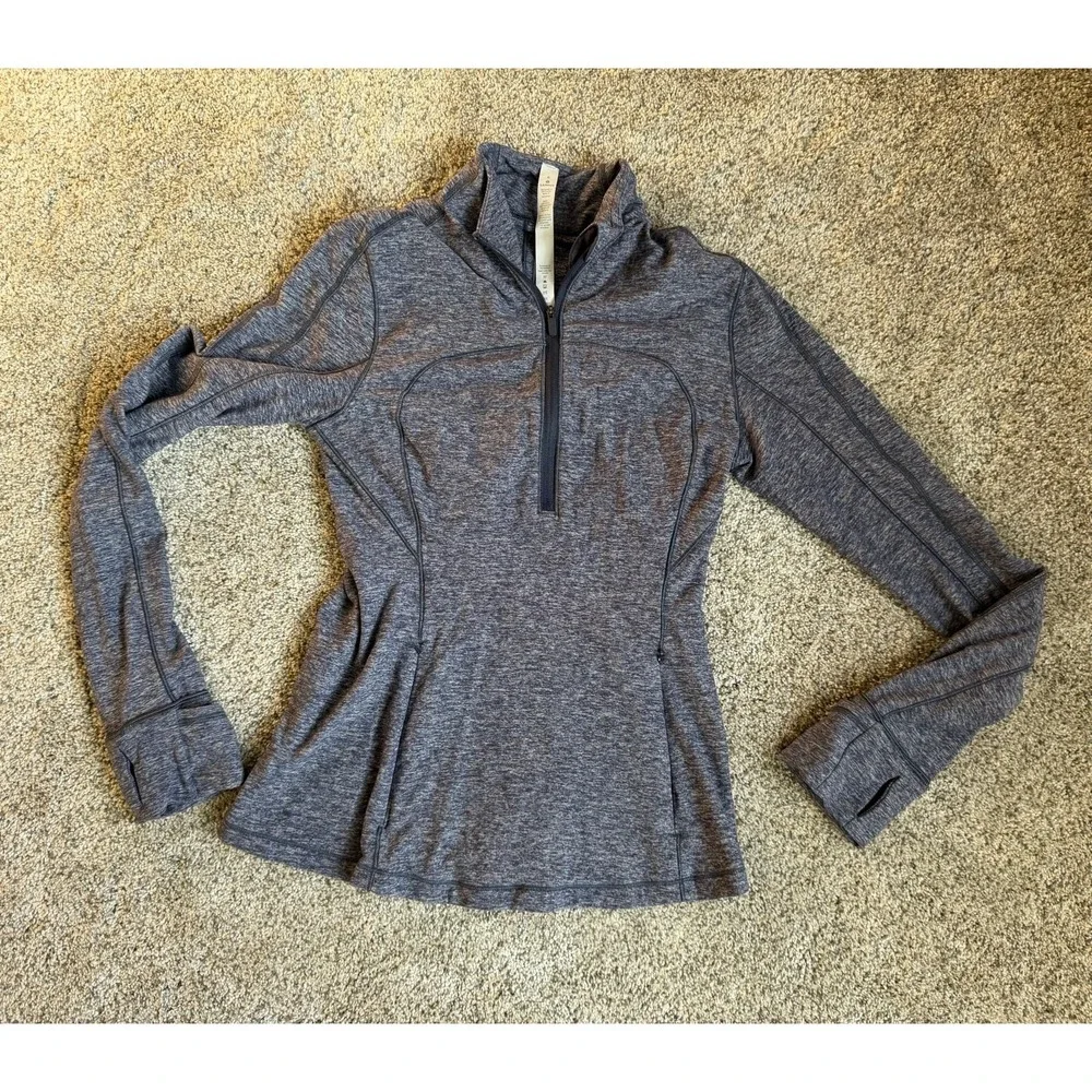 Lululemon Run‎ Briskly 1/2 Zip Blue Womens Size 6